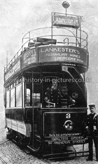 Trolley Bus to Abington Park, Northampton. c.1908.